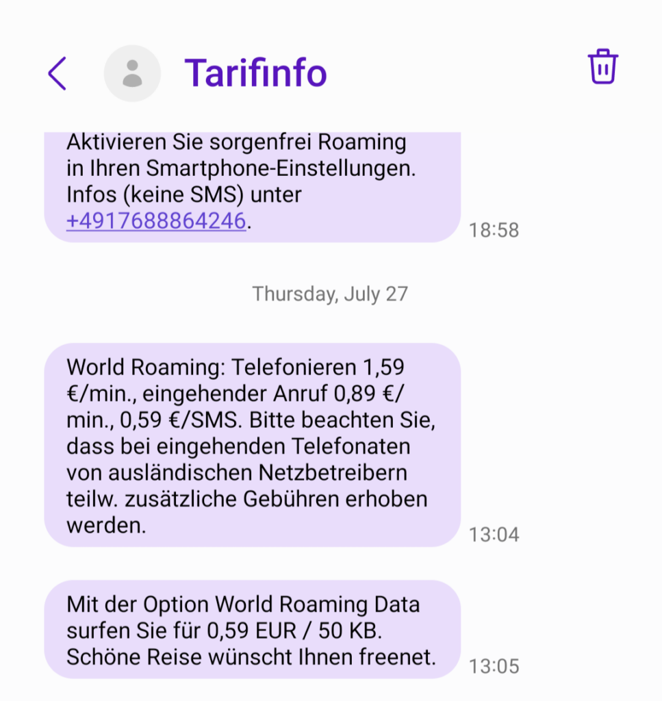 Roaming Charges