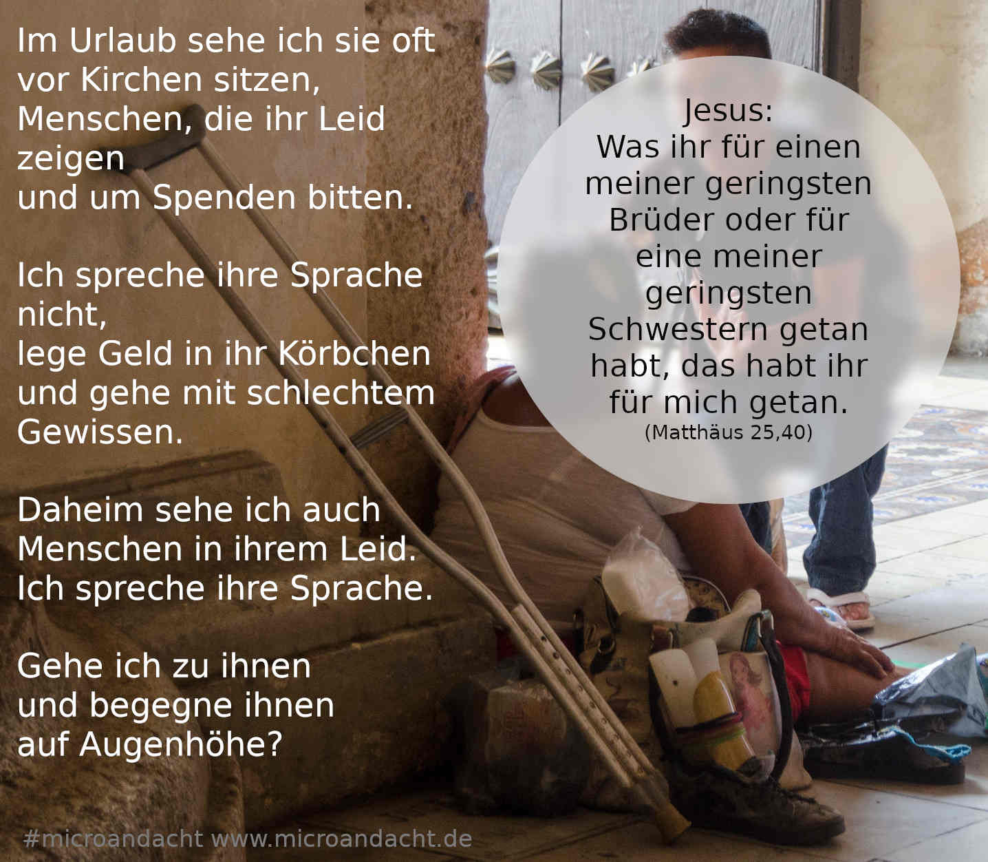 Microandacht zu Mt 25,40